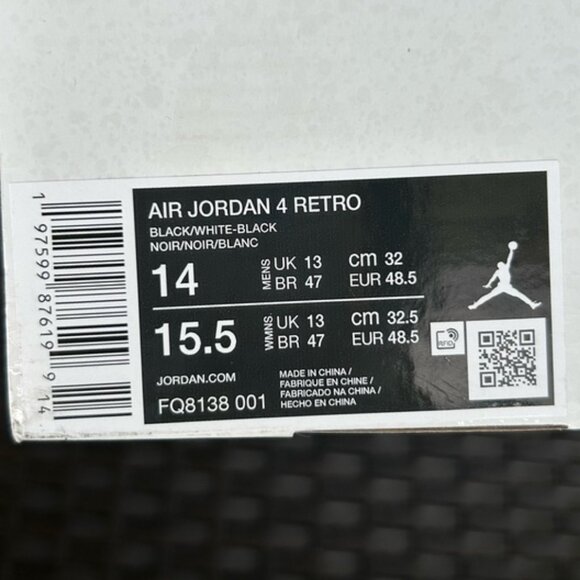 AIR JORDAN 4 RETRO WHITE THUNDER - Picture 6 of 6